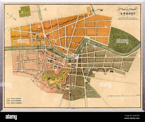 Tartu 1870 map Stock Photo - Alamy