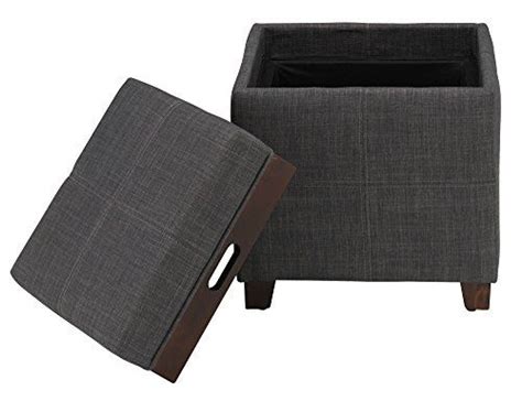 Storage Coffee Table Ottoman Grey Eco Friendly Reversible Tray Footstool Cube -- Find out more ...