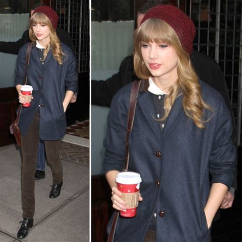 Taylor Swift Wearing Red Beanie | POPSUGAR Fashion