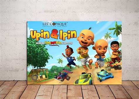 Poster Kayu Upin Ipin/Hiasan Dinding Kayu/Wall Decor/Dekorasi Dinding/Dekorasi Rumah/Dekorasi ...