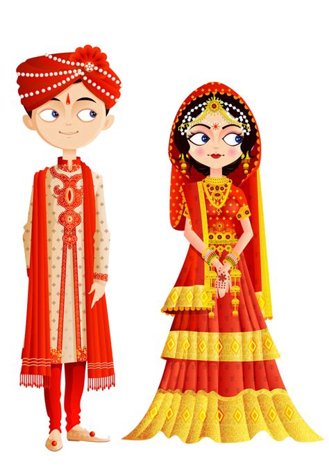 INDIAN | Wedding couple cartoon, Indian wedding couple, Couple illustration