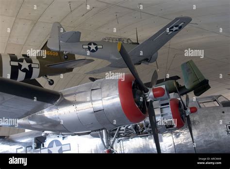 American military aircraft in the American Air Museum at Duxford Imperial War Museum ...