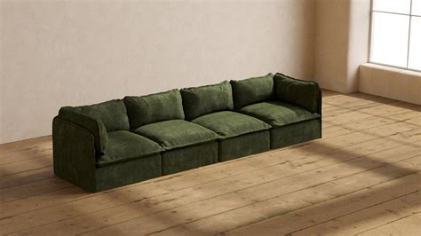 Slipcover Only - Modular Performance 4-Seater | Luxury Velvet in Olive – Anabei