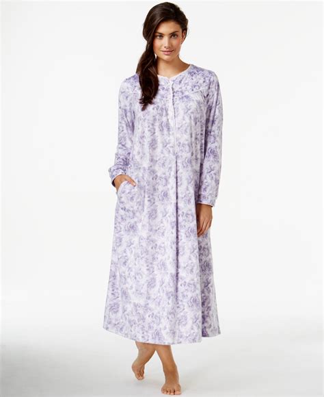 Lyst - Lanz of Salzburg Long Fleece Nightgown in Purple