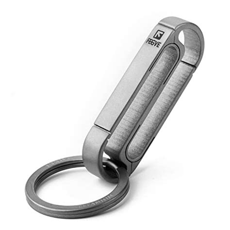 FEGVE Belt Clip Key Holder, Titanium Carabiner Keychain Clip with Key ...