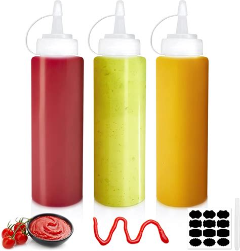 Amazon.com: YIMIDM Squeeze Bottles, Condiment Squeeze Bottles, 3 pcs ...