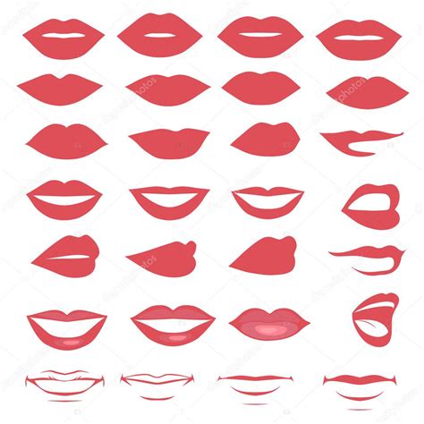 Vector lips and mouth, silhouette — Stock Vector © eveleen #45244173