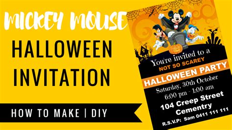 FREE Mickey Mouse Halloween Invitation | ellierosepartydesigns.com