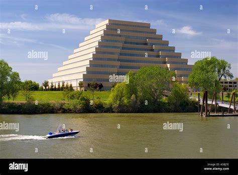 The pyramid shaped Ziggurat Building in West Sacramento along the Stock ...