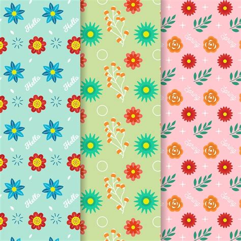 Free Vector | Flat design spring pattern collection concept