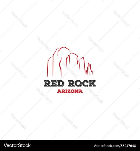 Red rock stone arizona logo design Royalty Free Vector Image