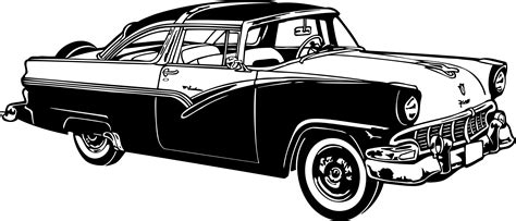 Clipart - Classic American Car Silhouette