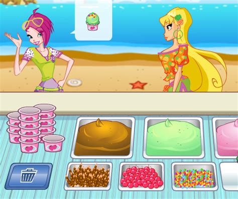 Gardenia Ice Cream Shop game online. Winx games | Girls games only