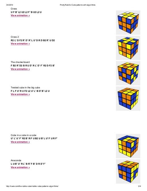 Pretty rubik's cube patterns with algorithms | Rubiks cube patterns, Rubiks cube algorithms ...