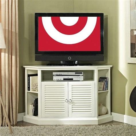 52" Wood Corner TV Media Stand Storage Console - Black - Saracina Home | Corner tv stand, Corner tv