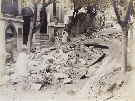 Storm damage in Wyndham Street (Flower Street), Hong Kong | Historical Photographs of China