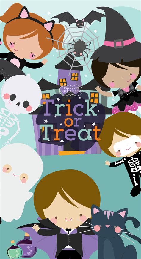 Halloween kids costumes clipart