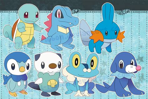 pokemon water starters - stickers by Crystal-Ribbon on DeviantArt