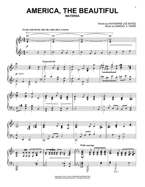 America, The Beautiful | Sheet Music Direct