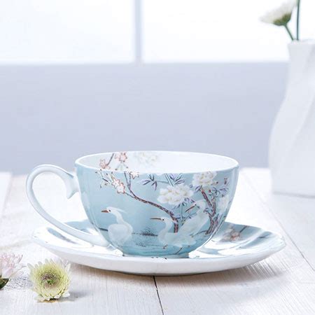 Practical Coffee&Tea Cup Sets With Flower and White Crane - Egifts2u.com