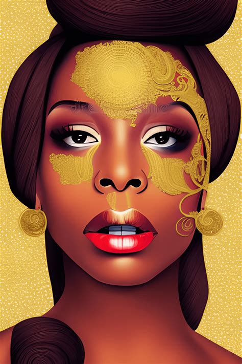 Black Female Hip Hop Dancer in Burgandy and Gold · Creative Fabrica
