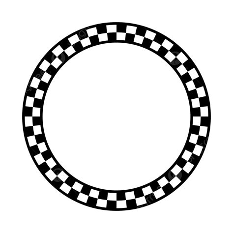 Circular Border With Checkered Pattern Vector Art, Black And White Alternating Squares ...