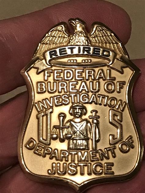 FBI Retired (SUN Badge) Law Enforcement Badges, Federal Law Enforcement ...