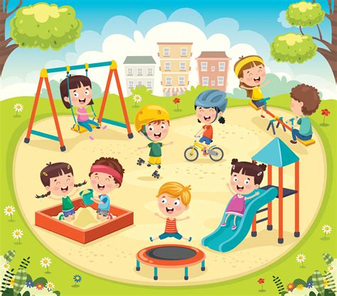 Children Playing In The Park 2822928 Vector Art at Vecteezy