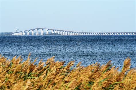 Oland bridge in sweden . stock photo. Image of coast - 128120854