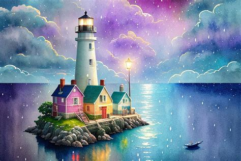 ArtStation - Colorful and Beautiful Lighthouse | Artworks