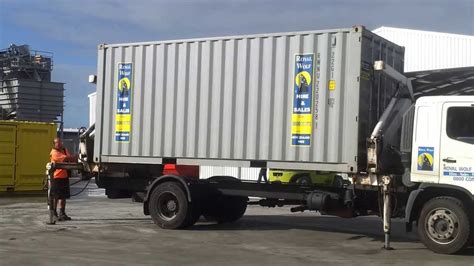 Side Loader Delivery of 20ft Shipping Container - YouTube