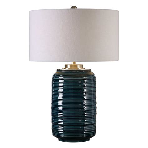 Dark Teal Glaze Table Lamp 29” | Christmas Central