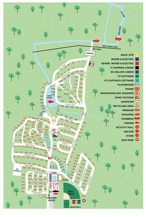 Camp Map of Sea Pirate Campground, Long Beach Island Jersey Shore