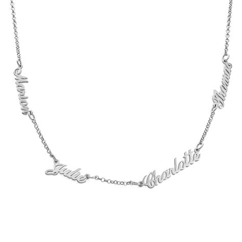 Heritage Multiple Name Necklace in Sterling Silver - MYKA