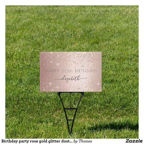 Birthday party rose gold glitter dust name glam sign | Zazzle | Fabulous birthday, Rose gold ...