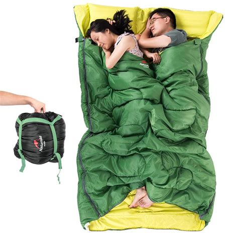 Huge Double Sleeping Bag 23F/-5C 2 Person Camping Hiking 86"x60" W/2 ...