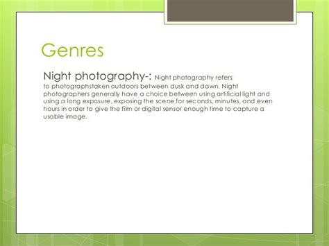 Photographic Genres