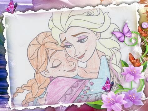 Elsa and Anna hugging. by SkittishPanda on DeviantArt