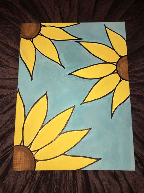 Simple Sunflower Painting | Simple canvas paintings, Diy canvas art, Sunflower painting