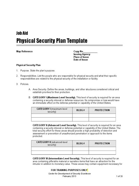 Physical Security Plan Template | Physical Security | Securities