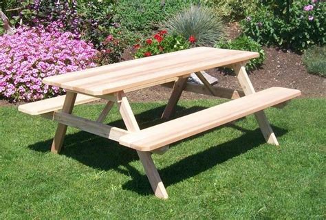 Red Cedar Picnic Table and Benches from DutchCrafters Amish Furniture