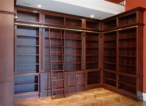 Hand Crafted Library Bookcases With Ladder by Odhner & Odhner Fine ...