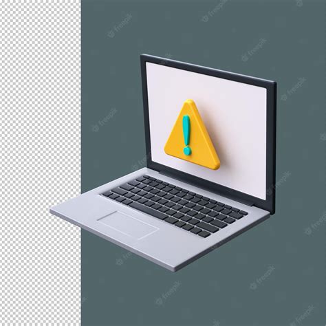 Premium PSD | 3d hazard warning sign on laptop screen attention laptop ...