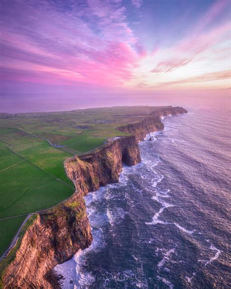 Sunset at Cliffs of Moher from above, County Galway, Ireland – Max Malloy Landscapes