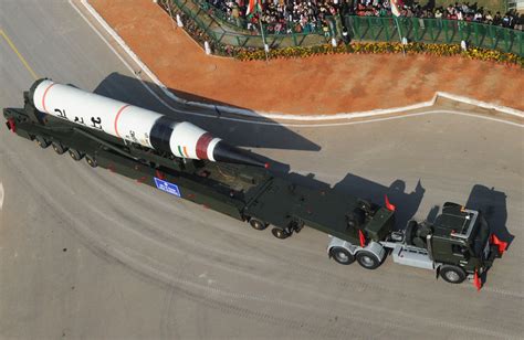 AGNI-V : India's intercontinental ballistic missile with a reported range of around 8000 ...