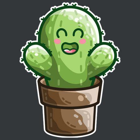 Cute Cactus In A Pot - NeatoShop