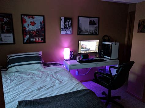 Recently rearranged my room and I love how my new setup looks! | Small room setup, Bedroom setup ...