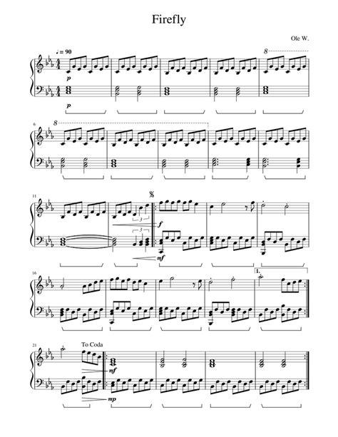 Firefly Sheet music for Piano (Solo) | Musescore.com