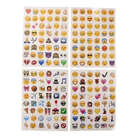 4 Sheets/Set Classic Face New Emoji Stickers 48 Die Cut Sticker For Notebook Fun Message Funny ...