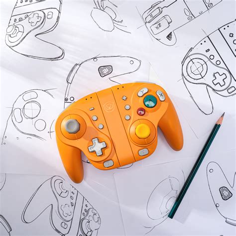 the New Classic Spice Orange NYXI Wizard Controller for Switch